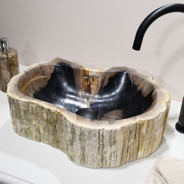 Fossiles Holz Waschbecken 48x36x15 cm