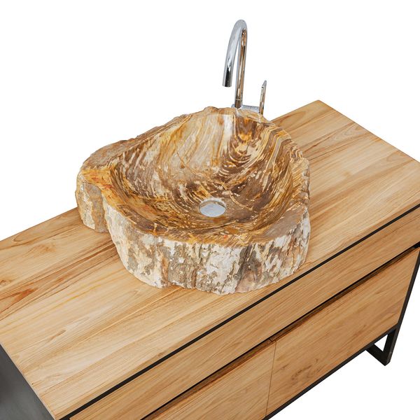 Fossiles Holz Waschbecken 58x56x15 cm