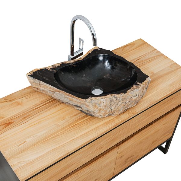 Fossiles Holz Waschbecken 66x45x15 cm