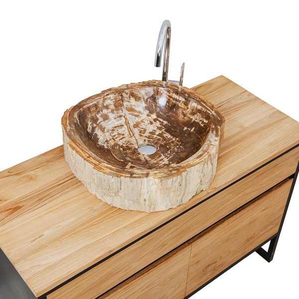 Fossiles Holz Waschbecken 55x53x15 cm