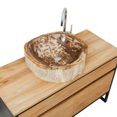 Waschbecken fossiles Holz ca. 50 cm innen poliert kaufen 1