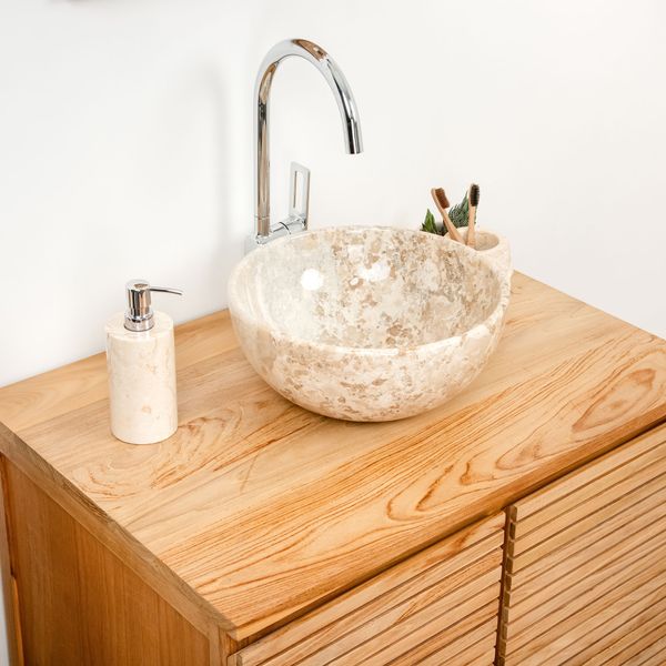 Marmor Waschbecken Same poliert creme