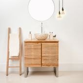Marmor Waschbecken rund 35 cm creme kaufen 3