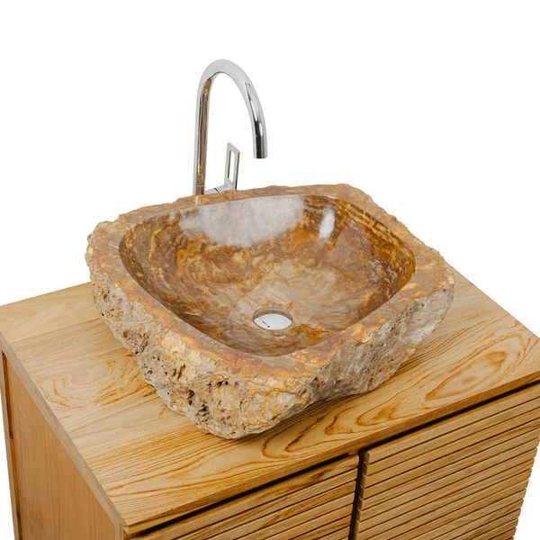 Fossiles Holz Waschbecken 55x53x15 cm