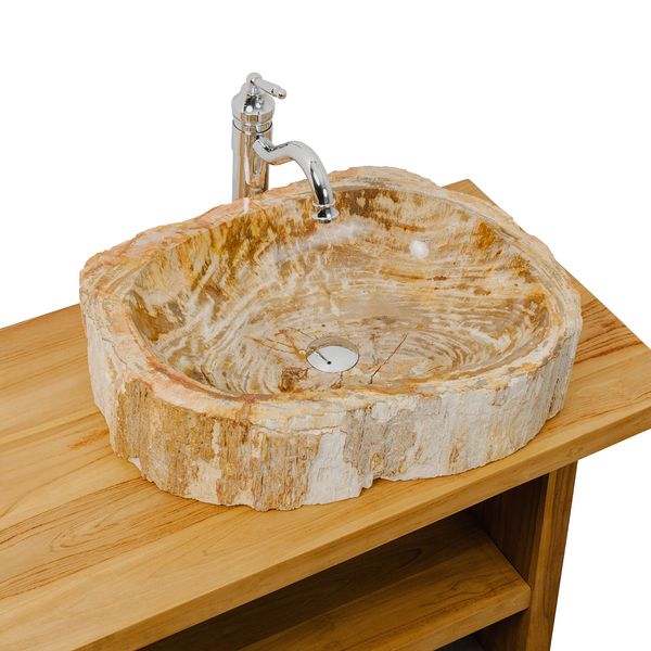 Fossiles Holz Waschbecken 59x43x15 cm