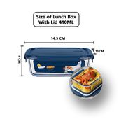 Lunchbox Glas 410ml Blau – Borosilikat, auslaufsicher, BPA-frei – für Mikrowelle & Gefrierfach 2