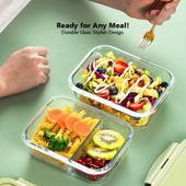 Lunchbox Glas 410ml Blau – Borosilikat, auslaufsicher, BPA-frei – für Mikrowelle & Gefrierfach 4
