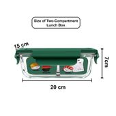 Lunchbox Glas 1000 ml Grün mit Trennwand – Borosilikat, auslaufsicher, BPA-frei – für Mikrowelle & Gefrierfach 3