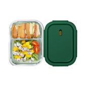 Lunchbox Glas 1000 ml Grün mit Trennwand – Borosilikat, auslaufsicher, BPA-frei – für Mikrowelle & Gefrierfach 2