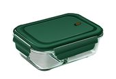 Lunchbox Glas 1000 ml Grün mit Trennwand – Borosilikat, auslaufsicher, BPA-frei – für Mikrowelle & Gefrierfach 1