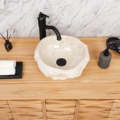 Erosi Marmor Waschbecken mit Naturkante 30 cm
