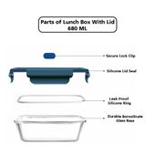 Lunchbox Glas 680 ml Blau – Borosilikat, auslaufsicher, BPA-frei – für Mikrowelle & Gefrierfach 2