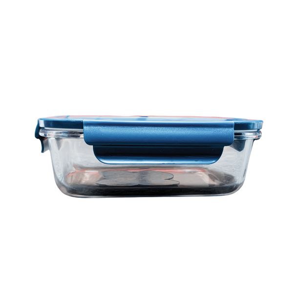 Mikrowellen Lunchbox Glas 1040 ml Blau  – Borosilikat, auslaufsicher, BPA-frei – für Mikrowelle & Gefrierfach 