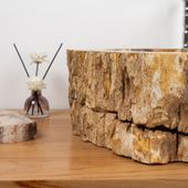 Fossiles Holz Waschbecken 50 cm wohnfreuden