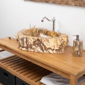 Fossiles Holz Waschbecken 50 cm wohnfreuden