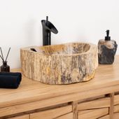 Fossiles Holz Waschbecken 45 x 35 x 14 cm wohnfreuden