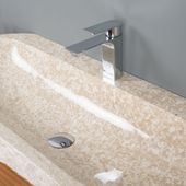Erosi Marmor Waschbecken creme mit Hahnloch 100 cm wohnfreuden
