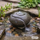 Flussstein Gartenbrunnen Sumba Ø 34 cm wohnfreuden