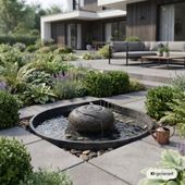Flussstein Gartenbrunnen Sumba Ø 34 cm wohnfreuden