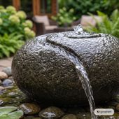 Flussstein Gartenbrunnen Sumba Ø 34 cm wohnfreuden