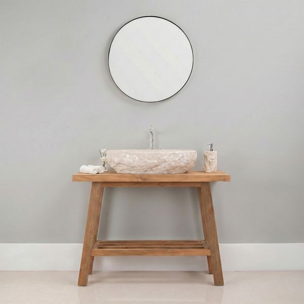60 cm Marmor Waschbecken oval creme günstig kaufen