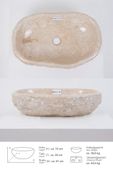 60 cm Marmor Waschbecken oval creme günstig kaufen 5