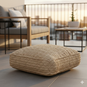 Sitz-Pouf Dadu aus Naturfaser eckig 50 cm wohnfreuden