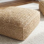 Sitz-Pouf Dadu aus Naturfaser eckig 50 cm wohnfreuden