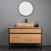 Fossiles Holz Waschbecken 61 x 56 x 15 cm wohnfreuden