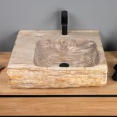 Fossiles Holz Waschbecken 61 x 56 x 15 cm wohnfreuden