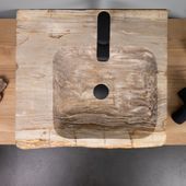 Fossiles Holz Waschbecken 61 x 56 x 15 cm wohnfreuden