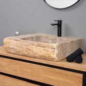 Fossiles Holz Waschbecken 61 x 56 x 15 cm wohnfreuden