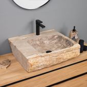 Fossiles Holz Waschbecken 61 x 56 x 15 cm wohnfreuden