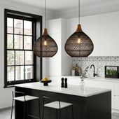 Rattan Lampenschirm Don schwarz wohnfreuden