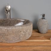 Naturstein Waschbecken 50 cm mit abgerundeter Kante wohnfreuden