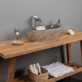 Naturstein Waschbecken 50 cm mit abgerundeter Kante wohnfreuden