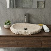 Erosi Marmor Waschbecken extraflach 60 cm creme wohnfreuden