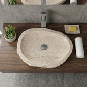 Erosi Marmor Waschbecken extraflach 60 cm creme wohnfreuden