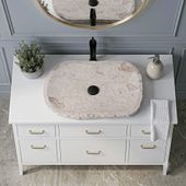 Erosi Marmor Waschbecken extraflach 70 cm creme wohnfreuden