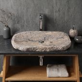 Erosi Marmor Waschbecken extraflach 70 cm grau wohnfreuden