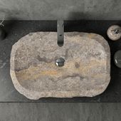 Erosi Marmor Waschbecken extraflach 70 cm grau wohnfreuden