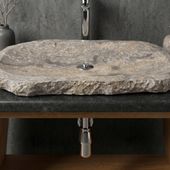 Erosi Marmor Waschbecken extraflach 70 cm grau wohnfreuden