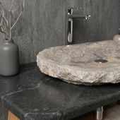 Erosi Marmor Waschbecken extraflach 70 cm grau wohnfreuden