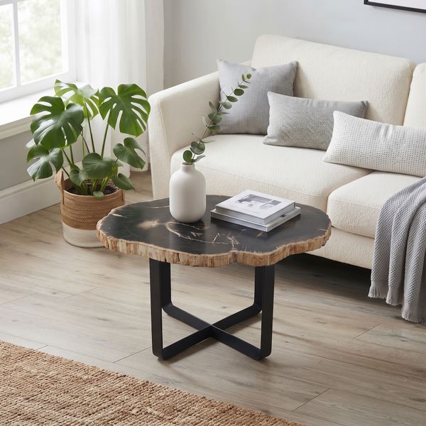 Beistelltisch aus fossilem Holz 80 cm kaufen