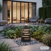 Garten Steinlampe poliert grau 40 cm Größe S wohnfreuden