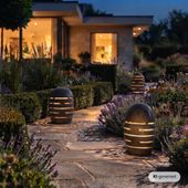 Garten Steinlampe poliert grau 40 cm Größe S wohnfreuden