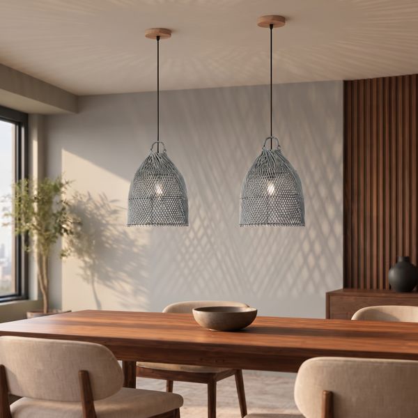 Lampenschirm grau Hängelampe Deckenlampe Rattan kaufen