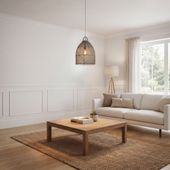 Lampenschirm grau Hängelampe Deckenlampe Rattan kaufen 2