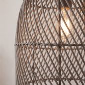 Lampenschirm grau Hängelampe Deckenlampe Rattan kaufen 3
