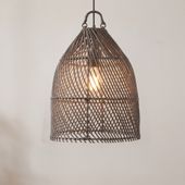 Lampenschirm grau Hängelampe Deckenlampe Rattan kaufen 5